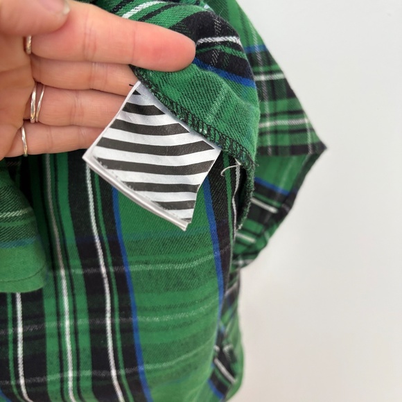 Off white spray paint flannel shirt in green - Picture 6 of 8